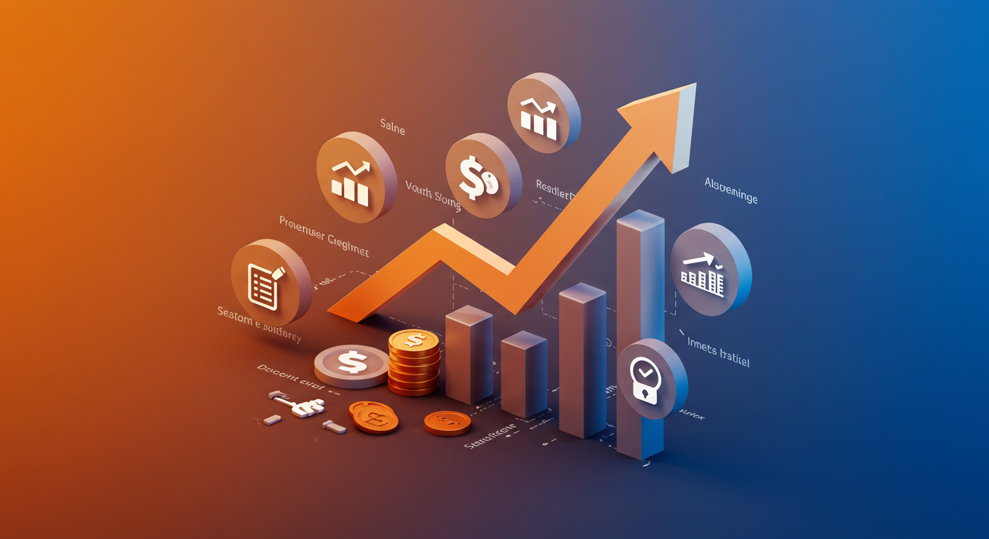 Business Empowerment illustration showing growth metrics